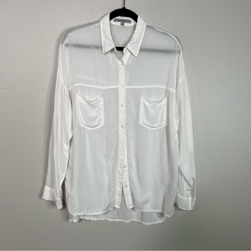 Foreign Exchange White Oversized Button Down Shir… - image 2